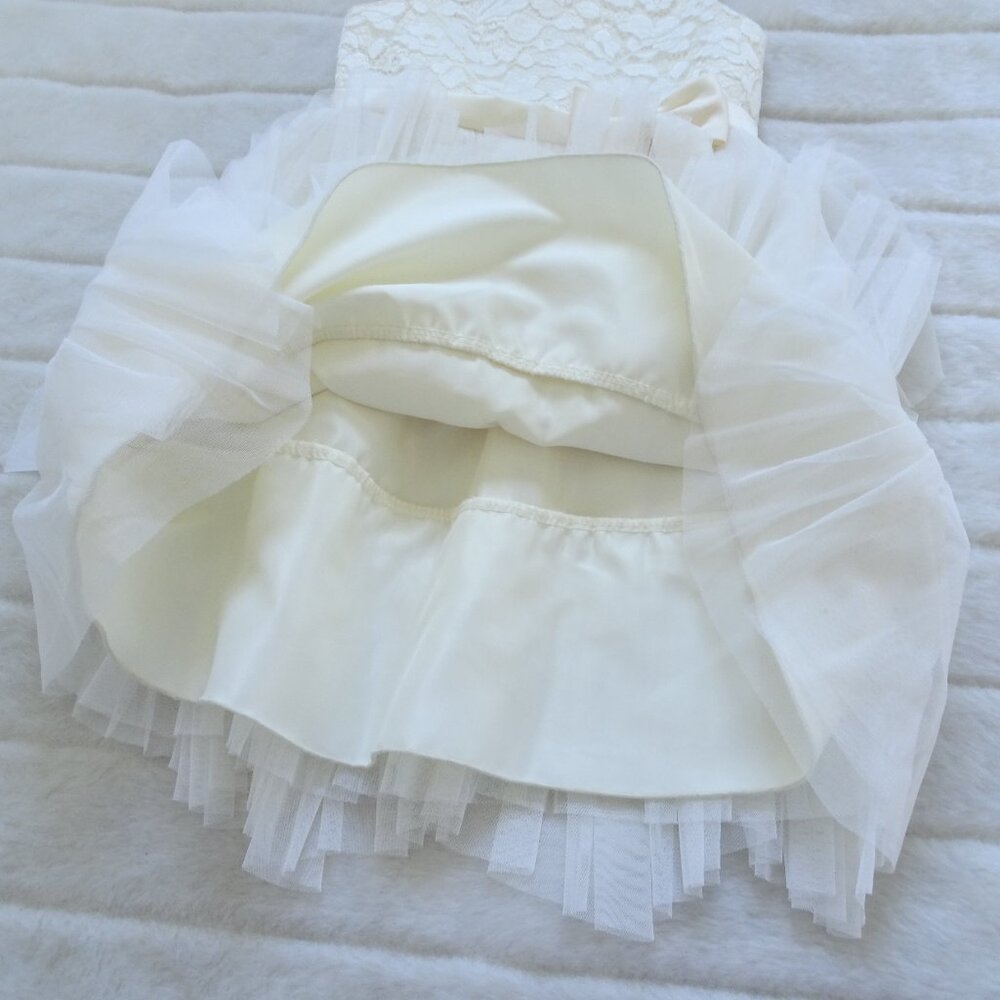 Couture Princess Dress Layered Tulle Lined Child Beige 8 - Picture 4 of 11